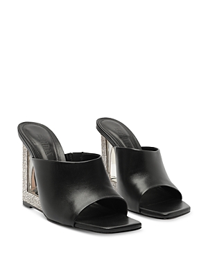 Shop Schutz Women's Filipa Slip On Glam Wedge Sandals In Black