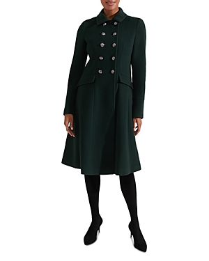 Hobbs London Clarisse Double Breasted Coat In Green