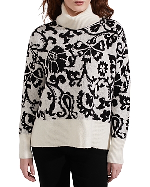 Hobbs London Kyra Jacquard Sweater In Ivory Black