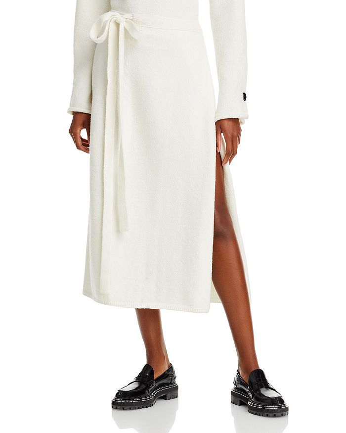 White knit deals wrap skirt