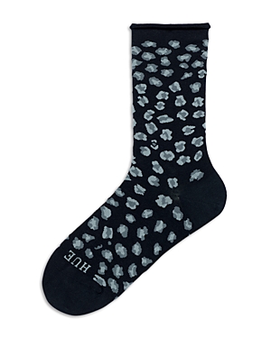 Hue Jean Socks In Black Leopard