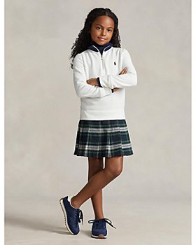 School Girl Outfits Fleece-lined PU Leather Sleeve Cropped Baseball Varsity  Jacket With Corduroy Pleated Tennis Skirt In COFFEE