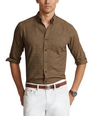 Polo Ralph Lauren Cotton Twill Plaid Custom Fit Button Down Shirt |  Bloomingdale's Men