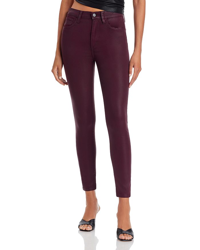 Joe's Jeans The Charlie High Rise Coated Ankle Skinny Jeans in Vineyard