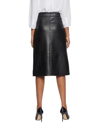 Faux Leather A Line Skirt
