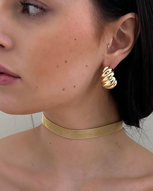 Shop Jennifer Zeuner Perla Textured Drop Earrings In 18k Gold Plated Sterling Silver