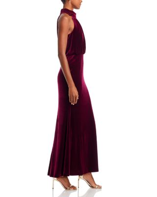 Mock Neck Blouson Gown