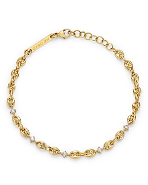 Zoe Chicco 14K Yellow Gold Prong Diamonds Diamond Mariner Link Bracelet