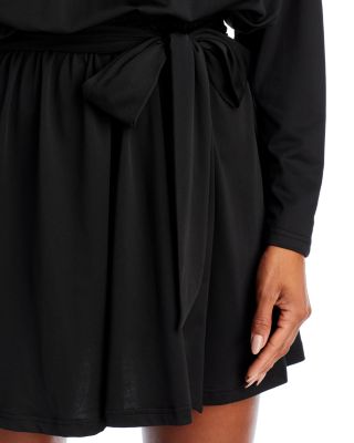 green emerald velvet dress Black Drop Waist Jersey Yuki Mini Dress