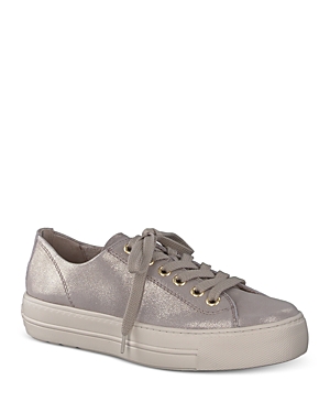 Shop Paul Green Women's Bixby Low Top Platform Sneakers In Cashmire Metallic Suede