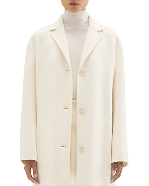 Shop Theory Belted Coat In Ivory