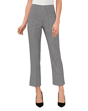 CeCe Houndstooth Cropped Straight Leg Pants