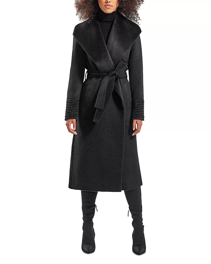 Sentaler Suri Alpaca Blend Shawl Collar Wrap Coat