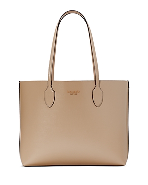 Kate Spade New York Bleecker Large Leather Tote In Timeless Taupe/gold