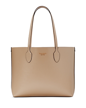 Kate Spade New York Bleecker Large Leather Tote In Timeless Taupe/gold
