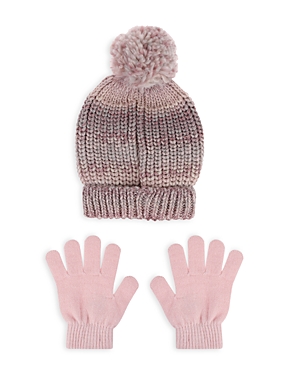 Capelli Girls' Metallic Rainbow Hat & Gloves Set - Big Kid In Pink Combo