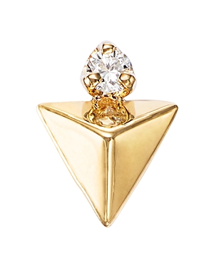 Shop Zoë Chicco 14k Yellow Gold Diamond Pyramid Single Stud Earring