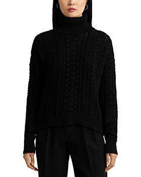 Womens Turtleneck Cable Knit Sweater