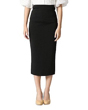 Gracia H Line Midi Skirt In Black
