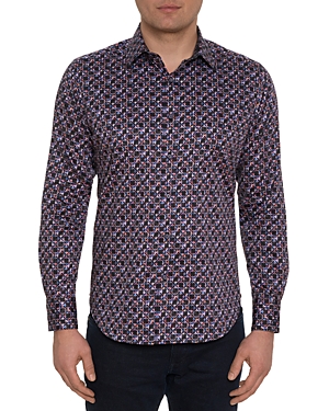 dressing gownRT GRAHAM YENI PRINTED LONG SLEEVE BUTTON FRONT SHIRT
