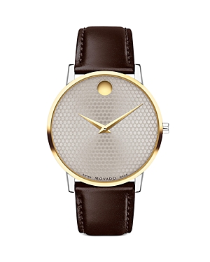 Shop Movado Museum Classic Watch, 40mm In Silver/brown