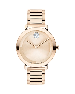 Movado Women's Bold Evolution 2.0 Swiss Quartz Ionic Plated Light Rose Gold Steel Watch, 34mm In Rose Gold