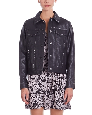 The Kooples Studded Leather Jacket In Black