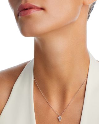 Diamond Cross Pendant Necklace in 14K White Gold, 0.30 ct. t.w.