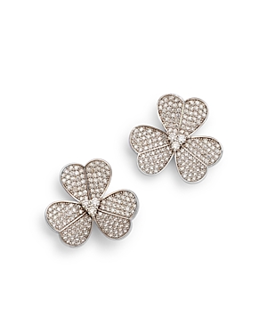 Bloomingdale's Diamond Flower Statement Earrings In 14k White Gold, 1.90 Ct. T.w.