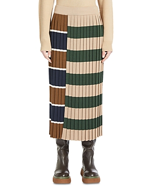 WEEKEND MAX MARA GABRIEL PLEATED PATCHWORK SKIRT