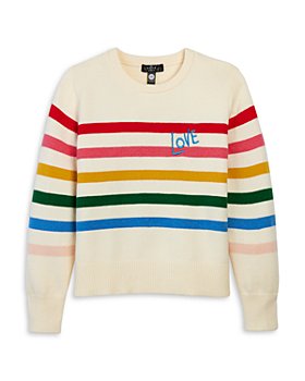 AQUA - Girls' Striped Love Sweater, Little Kid, Big Kid - 100% Exclusive