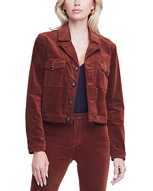L Agence Eisenhower Velvet Cropped Jacket In Nubuck