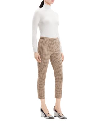 Slim Fit Cropped Houndstooth Pants 