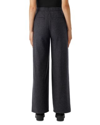 Wool Pleated Wide Leg Pants
