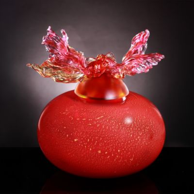 Golden Jade Joy, a Vase of Riches Crystal Figure