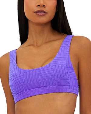 Shop Beach Riot Peyton Textured Bikini Top In Ultra Violet