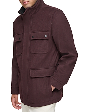 Andrew Marc Dunbar Melton Jacket In Mars Red