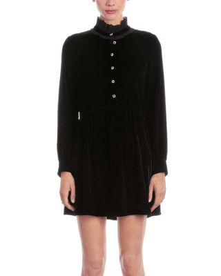 The Kooples - Velvet Stand Collar Mini Dress