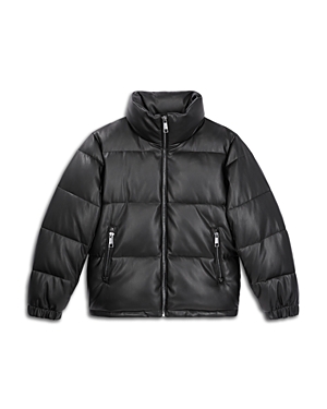 Shop The Kooples Stand Collar Puffer Jacket In Black