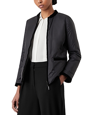 Armani Collezioni Emporio Armani Reversible Guru Collared Jacket In Solid Black