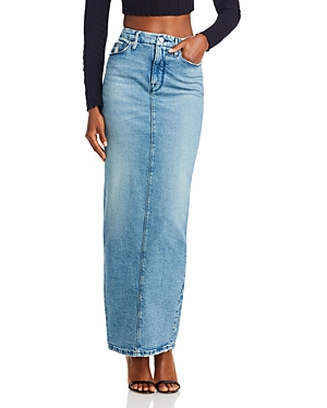 Denim Tube Maxi Skirt