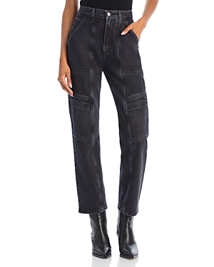 Shop Agolde Cooper High Rise Ankle Cargo Jeans In Panther
