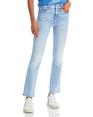 Shop Mother The Insider Flood High Rise Ankle Straight Jeans In Tea Time