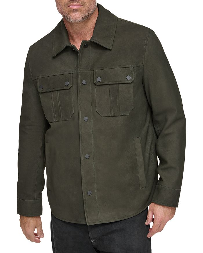 Andrew Marc Laredo Leather Shirt Jacket | Bloomingdale's