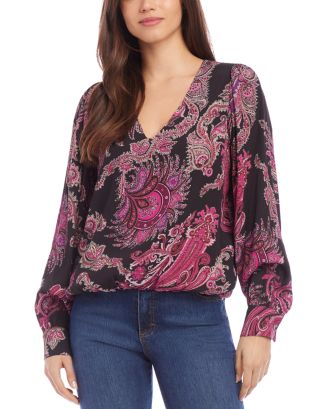 Karen Kane Petites Blouson Sleeve V Neck Blouse | Bloomingdale's