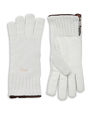 Shop Zegna Knitted Oasi Cashmere Gloves In Natural