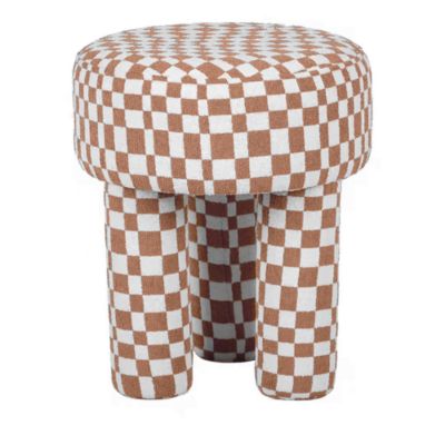 Claire Checkered Boucle Stool