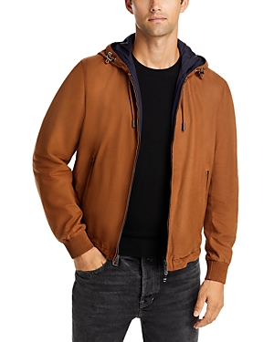 Hugo Boss Malfo Leather Jacket In Medium Brown