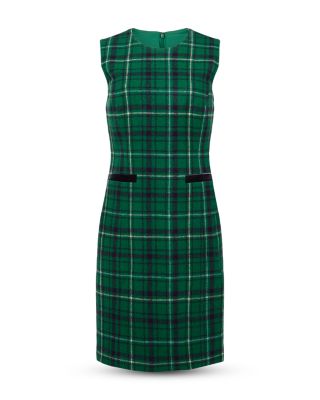 Margot Plaid Wool Sheath Dress