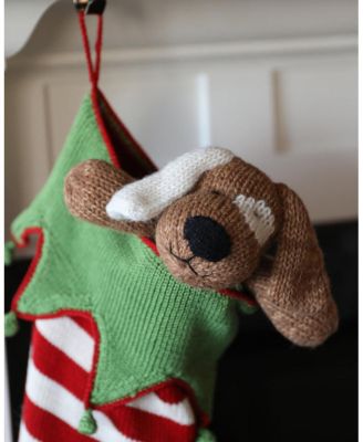 Knit Cotton Brown Spotted Dog with Scarf - Ages 3-4